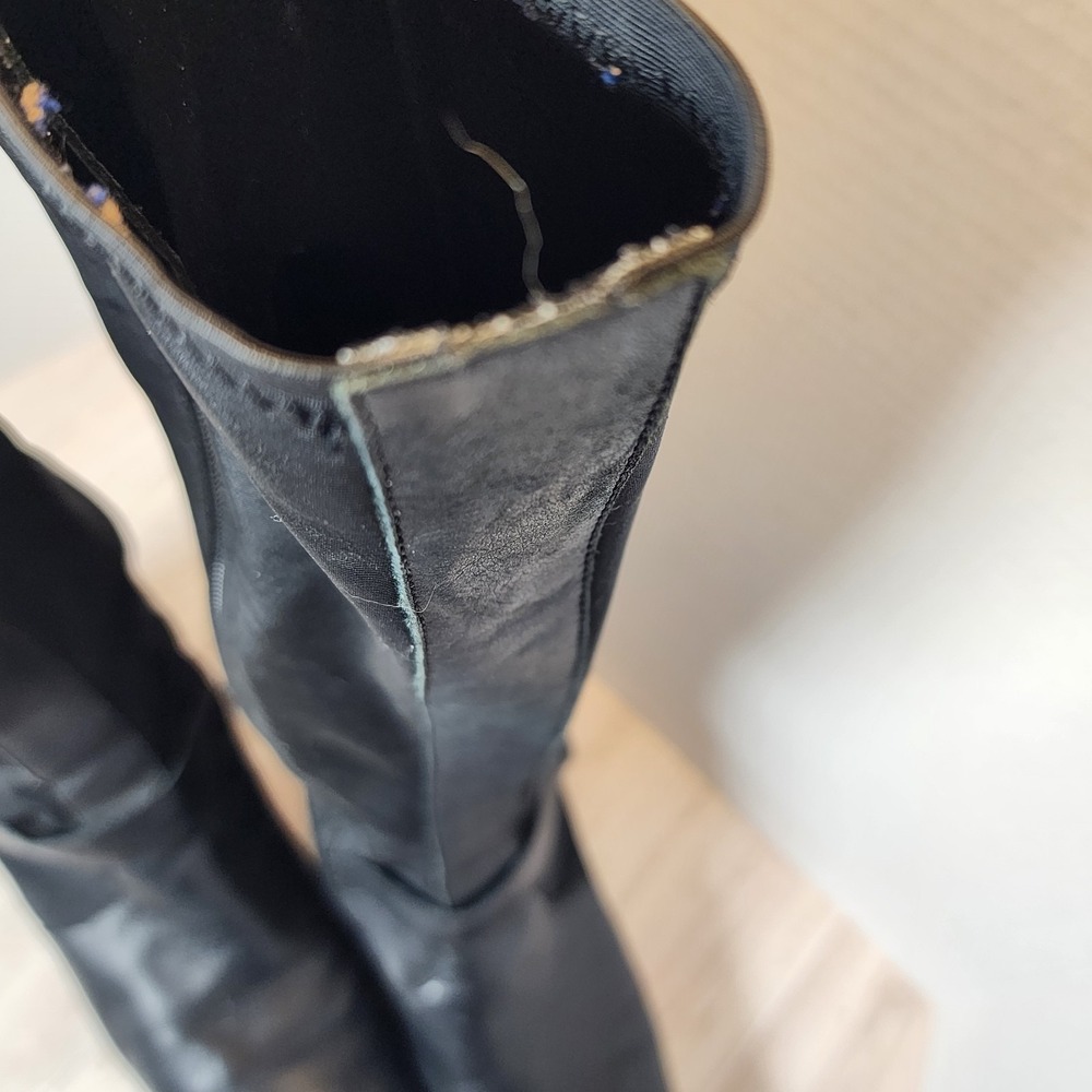 Etienne Aigner Boots Women's SIZE 6.5 Black Roping Riding Buckles Heel - Picture 8 of 16